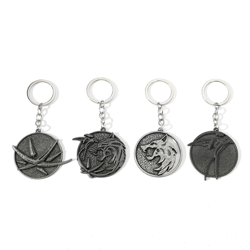 Car Accessories Gifts For Men - Gantungan Kunci Kepala Serigala Vintage Geralt