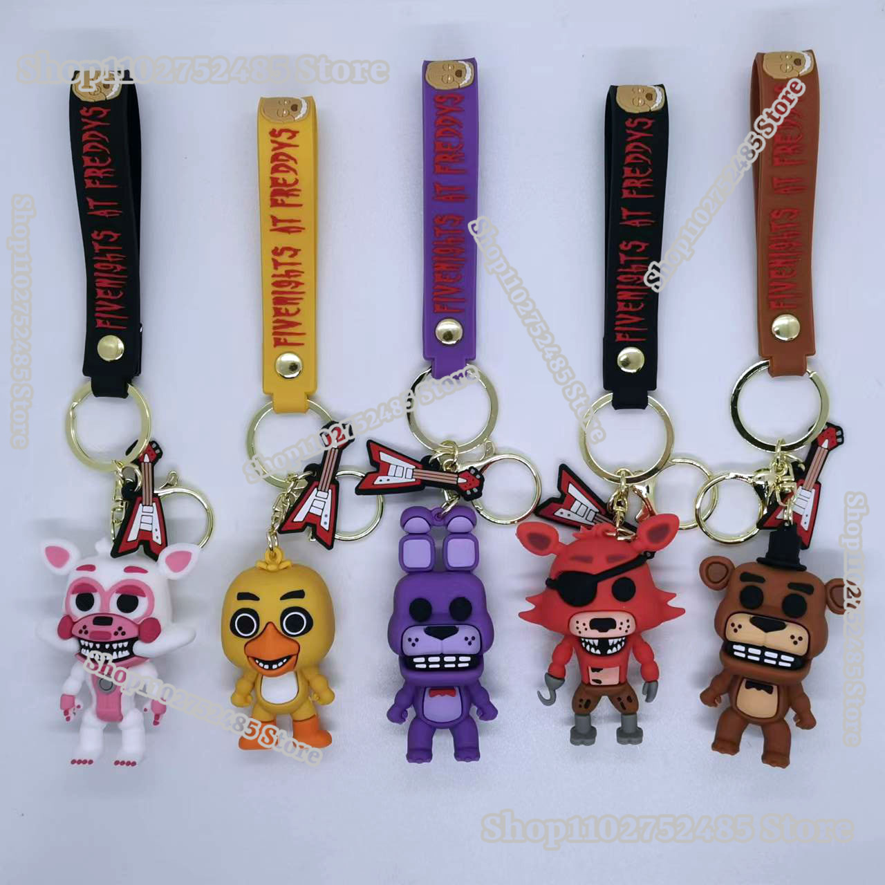 Car Accessories Gifts For Men - 5pcs Gantungan Kunci Figur Anime FNAF