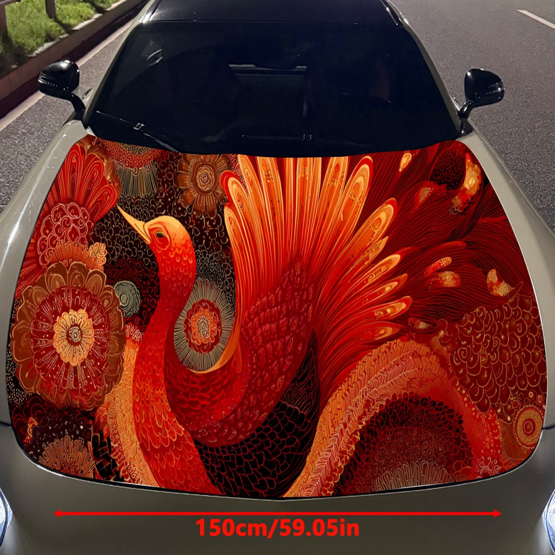 Stiker Kap Mobil Phoenix Merah - Car Accessories Phoenix ulasan dan harga